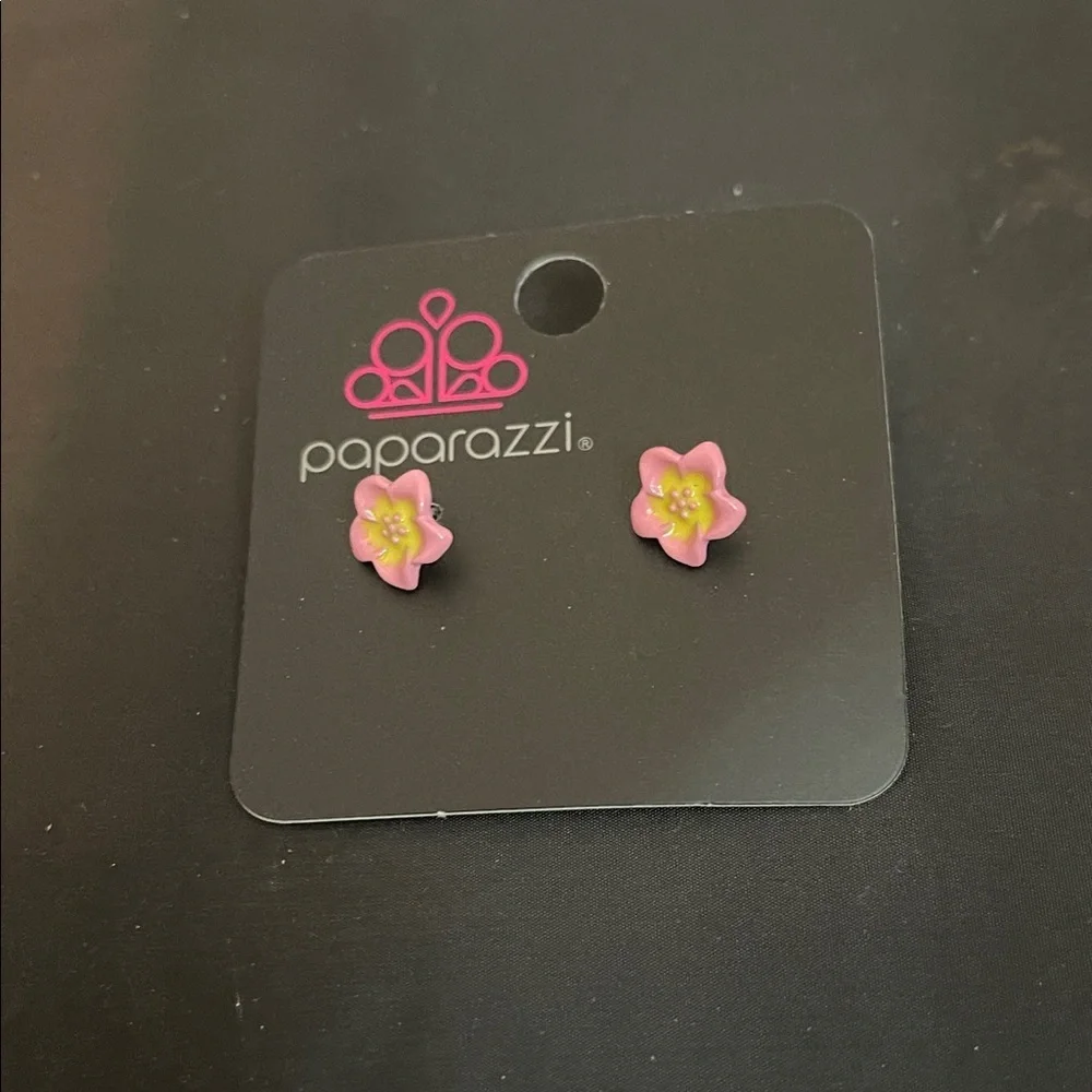 Paparazzi Pink Blossom Kids Earrings